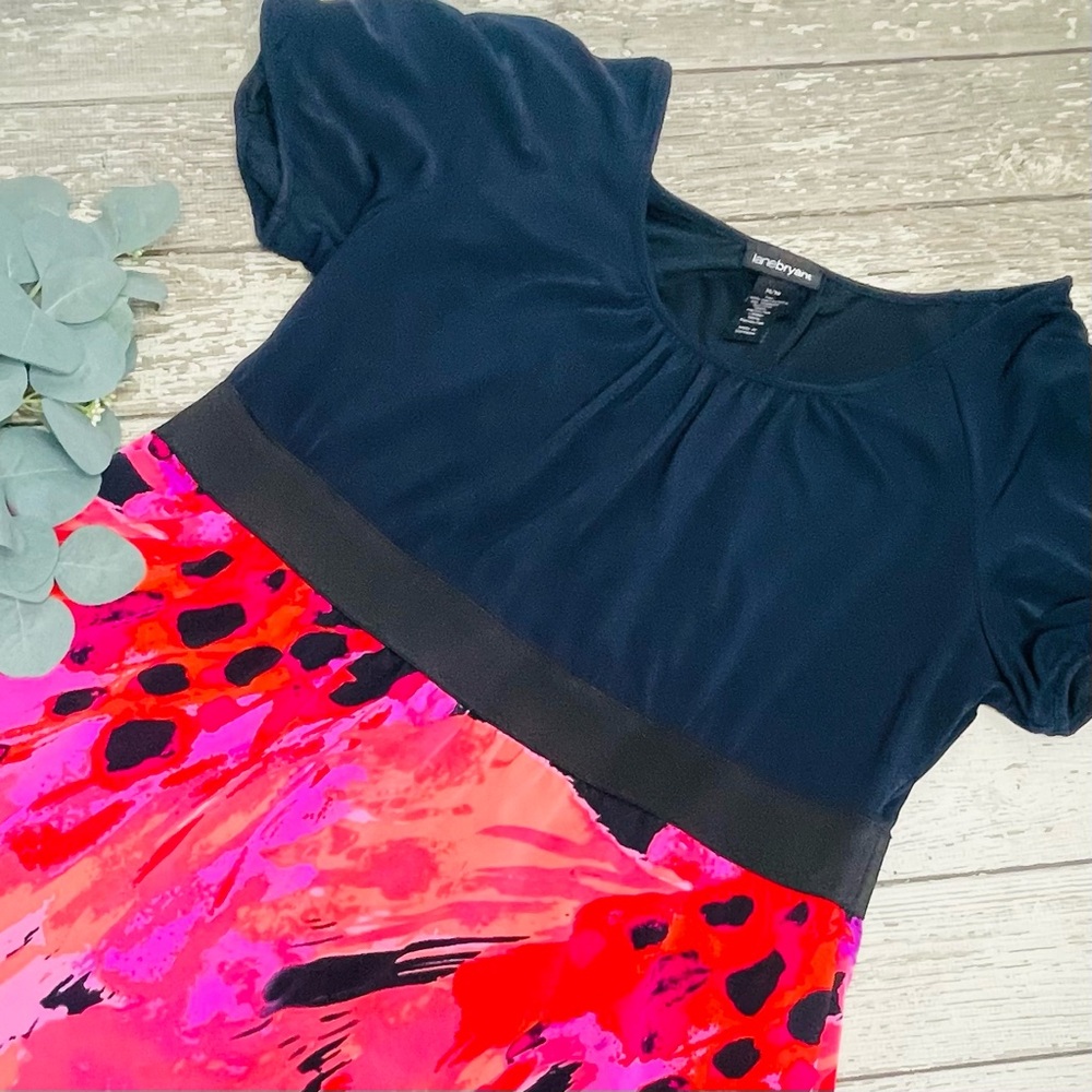 Lane Bryant Floral Shirt Sleeve Dress
